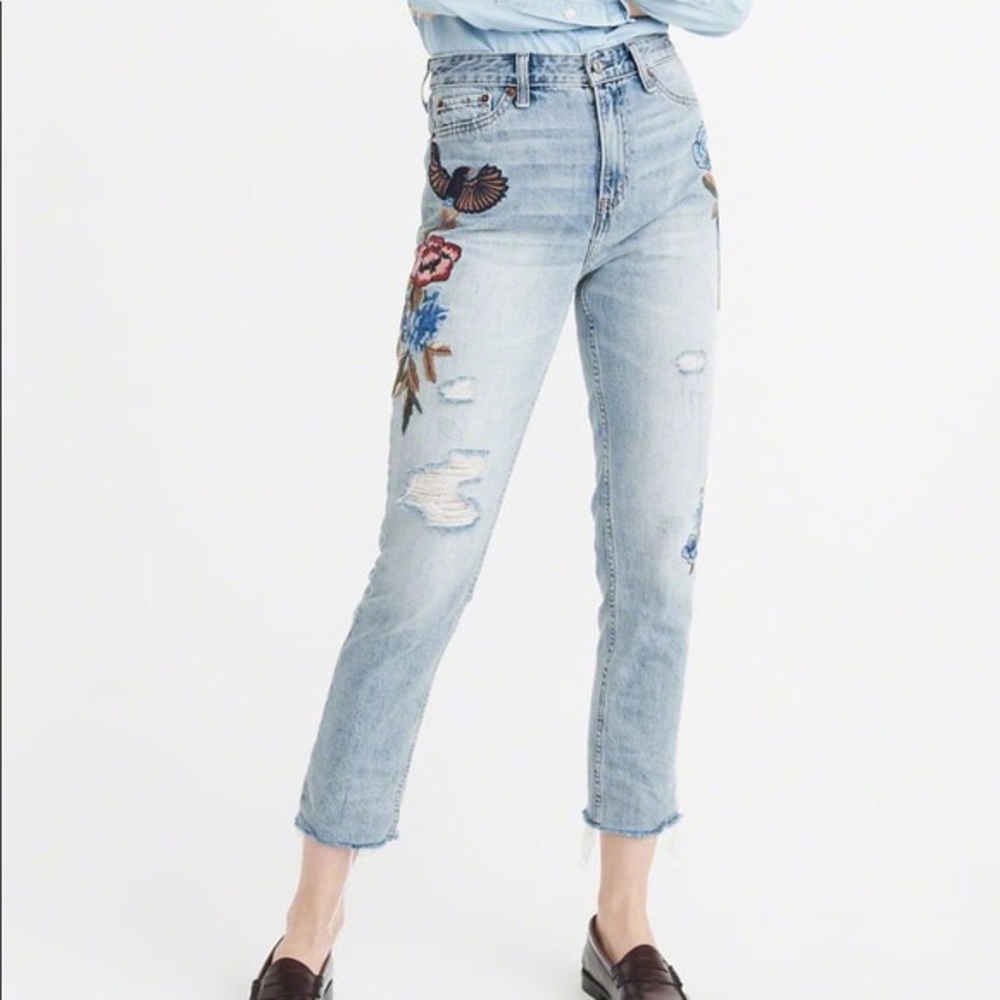 Abercrombie and Fitch embroidered jeans